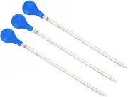 uxcell Graduated Dropper Pipettes Kit, 3pcs 20ml Borosilicate Glass Pipette with Rubber Cap for Transfer Liquid for Lab, Chemistry, Clear
