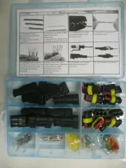 Box of Assorted Waterproof Automotive Connectors, Blade Fuses & Mini Blade Fuses