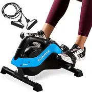 Under Desk Bike Pedal Exerciser - FlexCycle Exercise Bike Stationary Magnetic Cycle with LCD Monitor & Resistance Bands for Arm & Leg Recovery & Therapy