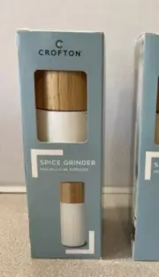 Salt & Pepper Grinder by Crofton-Ceramic & Rubberwood-Black & White