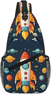 Stvyukl Rocket Clipart Space Ship Sling Bag For Women Men Travel Hiking Backpack Crossbody Shoulder Chest Bags Casual Daypack