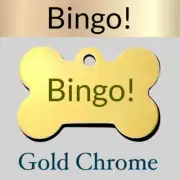 Custom Engraved Dog Tags Personalized Dog Collar Pet Tags Bone Pet Gold Chrome