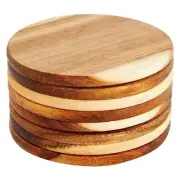8 Pack Acacia Wood Coasters for Tabletop Countertop Surface Protector