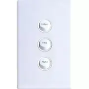 Legrand Excel Life ED770/3FLHWE Light Heat Fan Wall Switch 3 Gang Bathroom