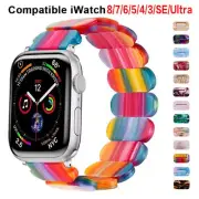 For Apple Watch Ultra 2 49mm Series 9 8 7 6 SE 41/45mm Elastic Resin Strap Band
