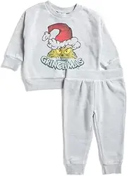 [Children's Apparel Network] Merry Grinchmas Grinch Sweatpants and Sweatpants 2 Piece Christmas Set