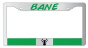 Bane Chrome METAL License Plate Frame Auto DC