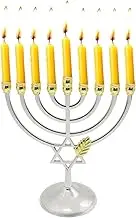 Menorah Candelador - Vintage Candle Pancakes, Hanukkah Decorations, Taper Candle Holder | Unique Artistic, Sturdy Base for Safe Candle Placement, Remarks R
