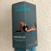 New Gaiam Restore Foam Roller Compact 12" Foam - Travel Size Textured Teal Blue