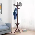 Wooden Coat Jacket Bag Hat Clothes Umbrella Hanger Holder Rack Hook Tree Stand