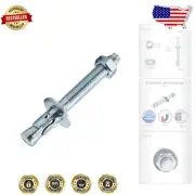 Reliable 3/8" x 3-3/4" Zinc-Plated Wedge Anchors for Concrete - 100 Pcs Bulk Set
