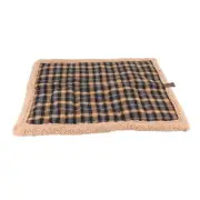 US Self Warming Pet Pad Washable Double Sided Lamb Wool Plaid Pet Bed Mat For In