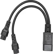 C5 Splitter Cable, IEC320 C14 Male to Dual IEC320 C5 Female Power Cord, for Laptop, Desk Lamps, Speakers, LCD Monitors