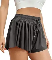 [Generic] Women‘s 2 in 1 Flowy Running Shorts Casual Athletic Shorts