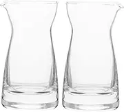 Cabilock 2Pcs Glass Milk Pitchers Jugs for Sauces and Condiments Lightweight and Easy to Clean Serving Pitchers Versatile Glass Syrup Dispensers