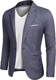 [COOFANDY] Mens Blazer Casual Sport Coat One Button Suit Jacket Lightweight Office Work Suits