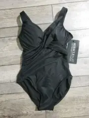 Miraclesuit Women's Revele Tummy Control Underwire Bra One Piece Swimsuit Sz 10