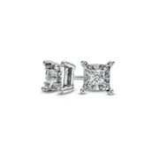 0.25 CT. T.W. Princess-Cut Diamond Solitaire Stud Earrings in Sterling Silver