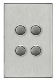 Clipsal SATURN PUSH BUTTON SWITCH 4-Gangs 20A 250V LED Indicator, Horizon Silver