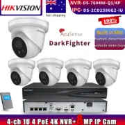 Hikvision 4K 8MP DS-2CD2386G2-IU DarkFighter IP Camera+4CH 4POE NVR Systems Lot
