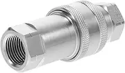 Mobestech Hydraulic Connector Couplers Fittings Hydraulic Couplers with Dust Cap Hydraulic Fittings Quick Connect Couplers Quick Connect Hydraulic Couplings Silver Rubber