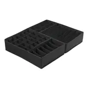 Vivva 4pcs/set Black Drawer Organizer Divider Bra Sock Underwear Storage Foldable Closet Box