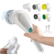 Scrubber Adjustable Electric Spin Cleaning Turbo Scrub Brush With 5 Brush Heads