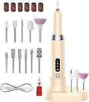Electric Nail File, Nail Drill Machine, Electric Nail Buffer Kit, Adjustable Speed, Cordless, 2.3cm/0.9inches, For Women, Home, Nail Salon
