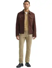 [Oxford] Suede Trucker Jacket in Chocolate