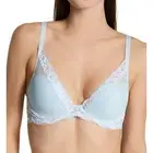 NATORI Baby Blue White Feathers Contour Plunge Bra, 32DDD