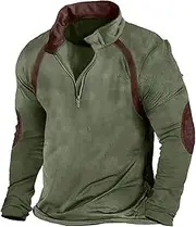 [Generic] Men's Youth Solid Color Half Zipper Sweater Ethnic Half Zipper Sweater Men's Quarter Zip Sweatshirt Men