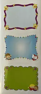 CHILDREN’S LABEL Stickers(3pc) Kids•School•Smiling Stars•Books •Journaling•Names