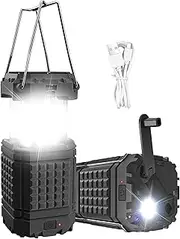 Solar Powered Camping Lights,Foldable Solar Camping Light | Rechargeable 3000Mah Waterproof Portable Lantern for Travel Backpacking Hiking Car Tent Fishing Trips Survival