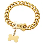 18K Cuban Bone Buckle Dog Chain