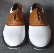 NEVER WORN FOOTJOY MENS GOLF SHOE #2 SUPERLITES 58141 WHITE MED BROWN 9.5 MEDIUM
