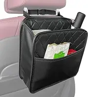 Car Seat Back Organizer, back seat organiser, Leather Headrest Storage Bag, Automotive Travel Pockets, Cup Holder Box, Multifunctional Auto Interior for Trucks, , 10.04x9.84x5.91 in