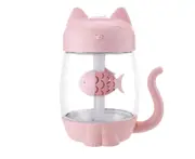 3 In 1 Fan Night Light USB Air Humidifier Home Mute Cute Pet Humidifier Suitable for Office Bedroom-Pink