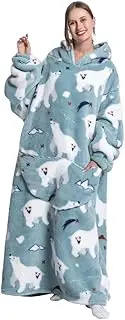 [Costume Bay] Adult Unisex Oversized Wearable Blanket Hoodie/Hooded Blanket Fleece Comfy Giant Warm Sweatshirt Ultra Plush with Large Front Pocket