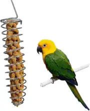 Bird Foraging Toy Feeder Parrot Treat Fruit Vegetable Seed Holder Feeder Food...