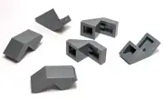 Lego - Lot of 6 - Dark Grey Gray, Slope 45° 2 x 1 with 2/3 Inverted Cutout