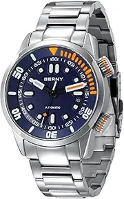 [BERNY] Automatic Watch for Men 200M Diving Watch Wristwatch HV600 Hardness Sapphire Glass Durable Stainless Steel Band Super Luminous Male Watches
