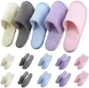 5-10 Pairs Washable Disposable Home Slippers for Family Spa Guests Hotels Office