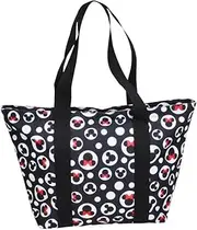 Disney Tote Mickey & Minnie Mouse Icon Print Zipper Travel Bag