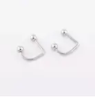 2Pcs stainless steel Lippy Loop Lip Ring Labret Stud Earrings body piercing punk