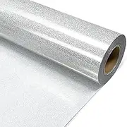 Silver Glitter Heat Transfer Vinyl 12" x 8 ft HTV for Shirts, Glitter HTV for All Cutter Machine - Easy to Cut & Weed for Heat Vinyl Design (Silver)