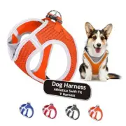 KZA308-08L Reflective V-Neck Step in Mesh Dog Harness - No Pull, Quick Fit,