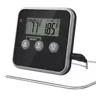 Probe Meat Food Temperature Meter Thermometer Kitchen Cooking BBQ Grill Timer