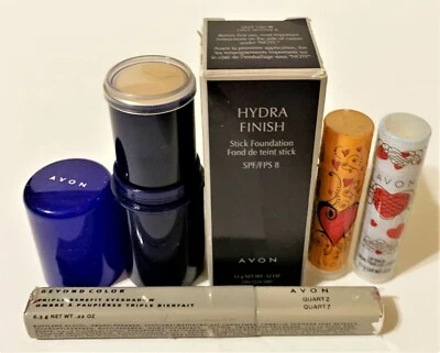 Avon Foundation - Hydra Finish Deep Tan, Lip Balms, Beyond Color Eye -Quartz
