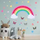 Nursery Decorative Vinyl Wall Sticker Rainbow Wall Decals Butterfly Heart Star
