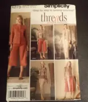 Simplicity 4275 THREADS Sewing Pattern Pants Top Jackets Sz 6-14 NOS